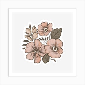 Pink Flowers 15 Art Print