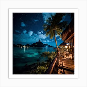 Bora Bora At Night 1 Art Print