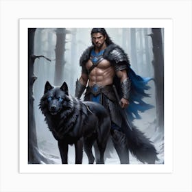 Wolf And Man Art Print