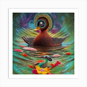 'Duck In The Water' Art Print