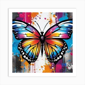 Butterfly Splatter 3 Art Print