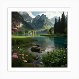 Lake In The Mountains 5 Art Print