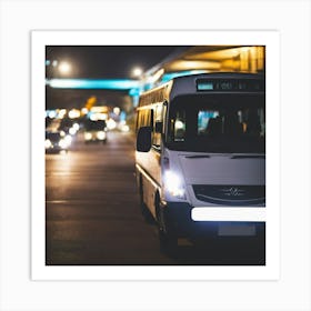 Bus At Night 1 Art Print