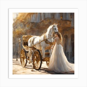 Girl On A Carriage Art Print