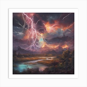 Lightning In The Sky Art Print