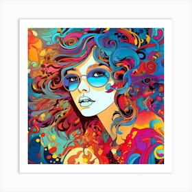 Psychedelic Girl Art Print