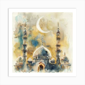 Watercolor Of A Mosque 2 Art Print