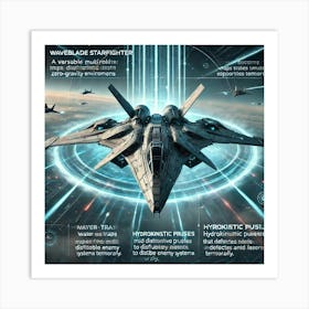 Waveblade Fighter High Tech Scifi Scene Art Print