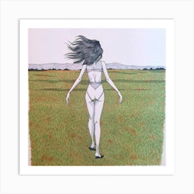 Girl In A Field 6 Art Print