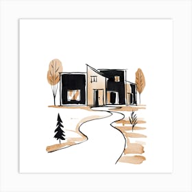 House In Winter Art Print