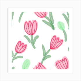 Pink Tulips 1 Art Print