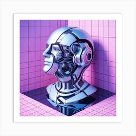 Robot Head Art Print