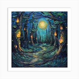 Forest Of Lanterns Art Print