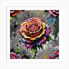 Colorful Rose Art Print