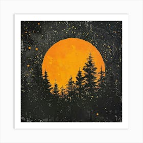 Moonlight In The Forest 4 Art Print