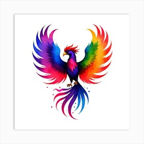 Rainbow Phoenix 3 Art Print