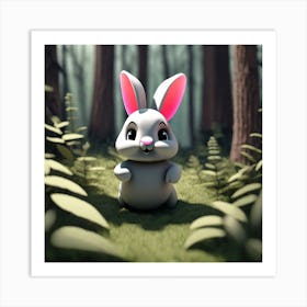 Bunny In The Woods Art Print