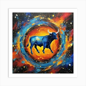 Bull In Space Art Print