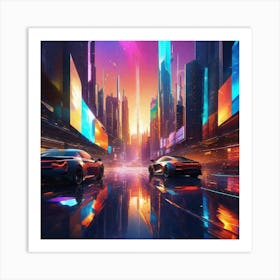 Futuristic City 88 Art Print