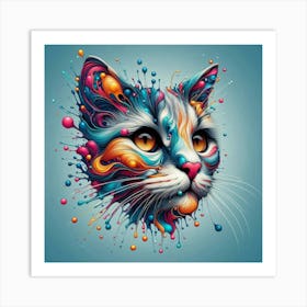 Abstract Cat Painting 1 Art Print