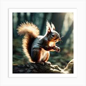 Squirrel In The Forest 199 Art Print