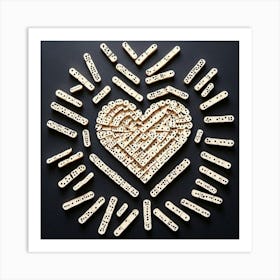 Heart Made Of Clothes Pegs Art Print