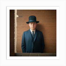 Style Magritte. Portrait of the Modern Gentleman Art Print