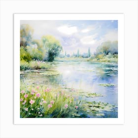 Rivière de Rêves: Brushstrokes of French Spring Art Print