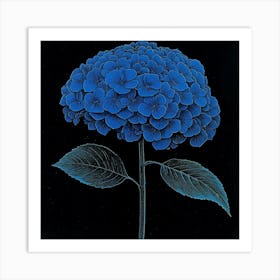 Blue Hydrangea Art 2 Art Print