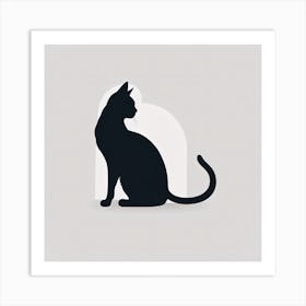 Silhouette Of A Cat Art Print