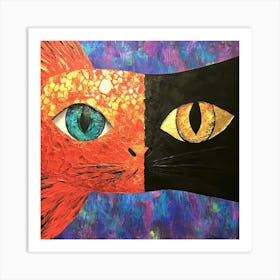 Cat And The Fish Art Art Print