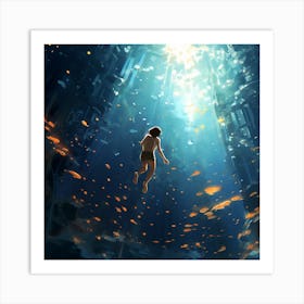 Diving Art Print