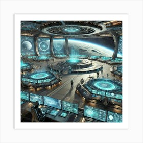 Lunar Colossus Fleet Command Center Converted Art Print