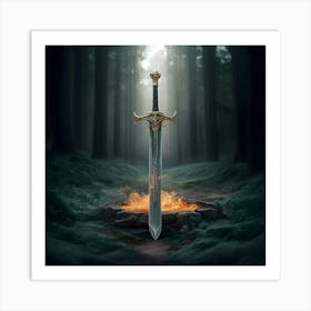 Sword In The Woods Art Print