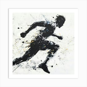 Running Man Watercolor Illustration Art Print