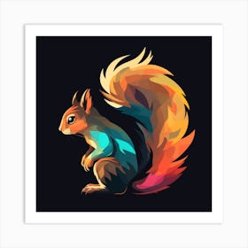 Colorful Squirrel Art Print