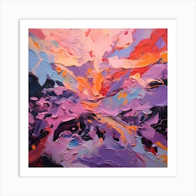 Impasto Illusions: A Symphony in Pastel Purple Art Print