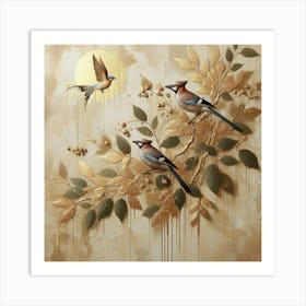 Birds On A Branch 2 Art Print