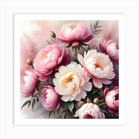 Pink Peonies 3 Art Print