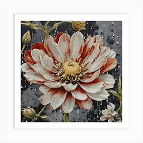 Raindrops On A Flower 1 Art Print