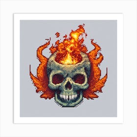 Pixel Skull 2 Art Print