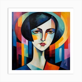 Abstract Portrait Of A Woman Art Print