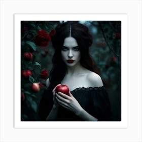 Fairytale Girl Holding An Apple Art Print