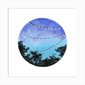 Night Sky With String Lights Art Print