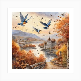 Autumn Birds 19 Art Print