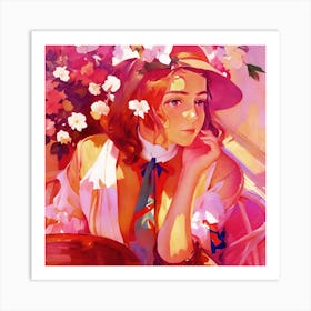 Girl In a Garden Art Print