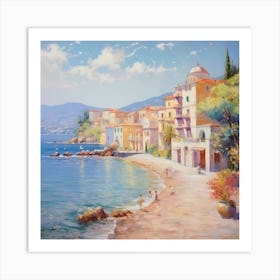 Tranquil Waters: Monet's Coastal Symphony Art Print