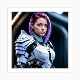 Sci-Fi Girl In Armor Art Print