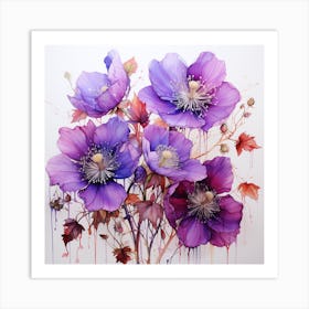 Purple Anemones Art Print