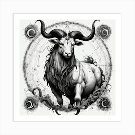 Zodiac Goat Capricorn Art Print